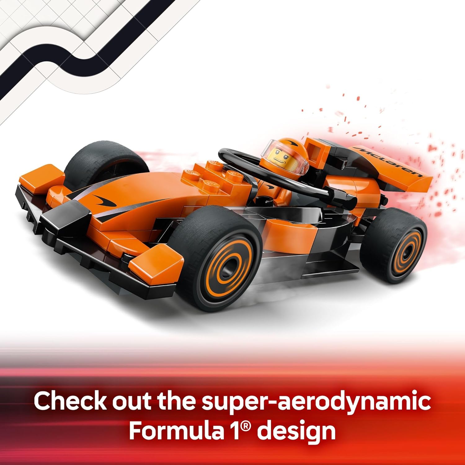 LEGO City F1 Driver with McLaren Race Car Toy - Model Car Building Toy Kit for Kids, Boys and Girls, Ages 6+ - F1 Collectible for Fans - with a Driver Minifigure - Gift Idea for Birthdays - 60442 - Image 3