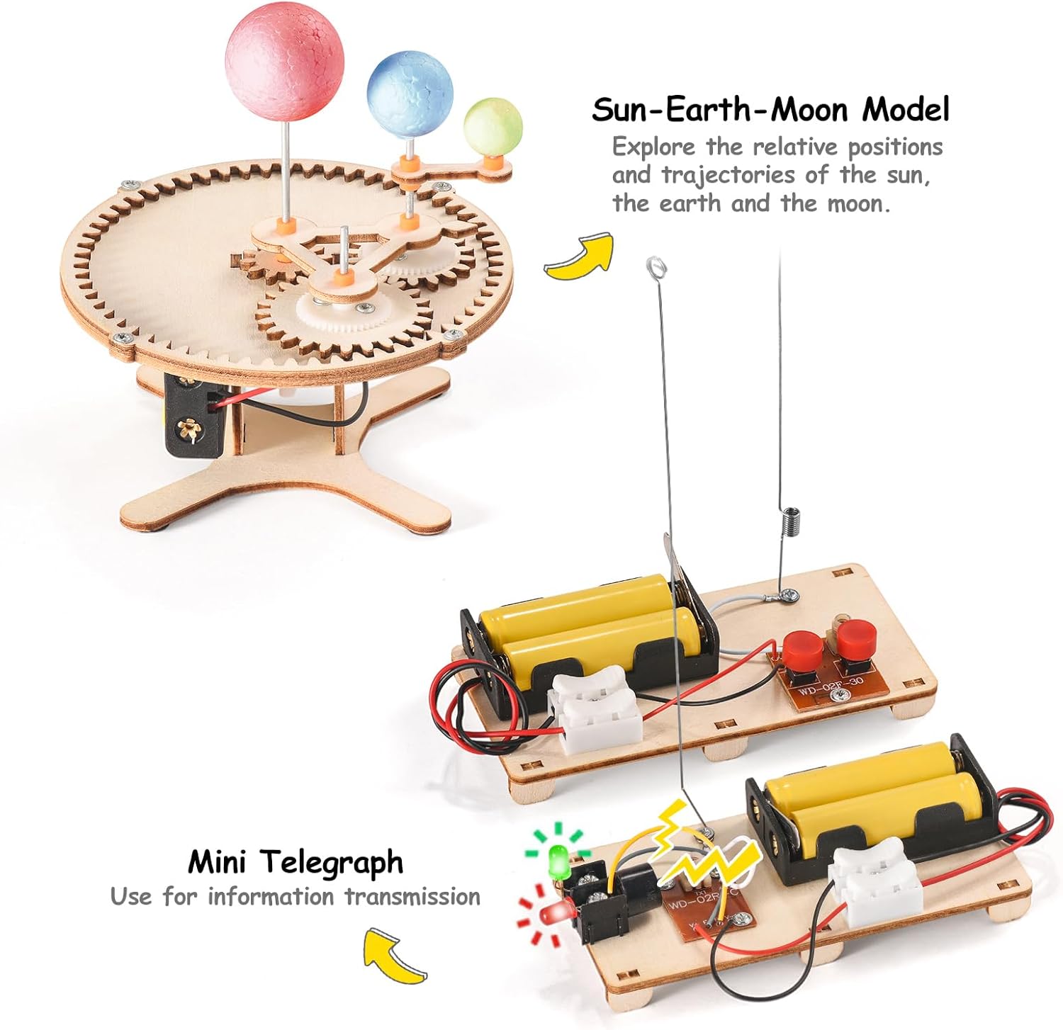 STEM Science Kits for Kids Ages 8-12 8-10, Wood Building Crafts Kits for Boys, STEM Toys for Ages 8-13 9 10 11 Year Old Gifts, Kids Science Engineering Experiment Projects, 3D Wooden Puzzles 10-12 - Image 2