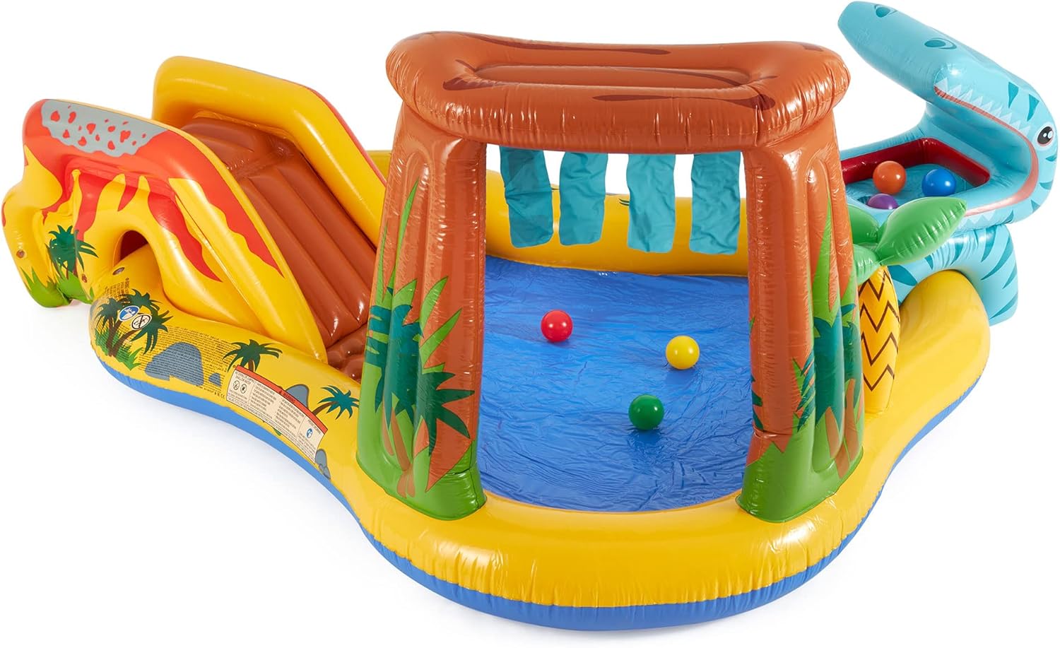 Intex Inflatable Dinosaur Play Center Outdoor Playhouse Inflatable Water Park with Kid Pool Slide, Water Sprayer, Waterfall, and 6 Balls, Multicolor - Image 6