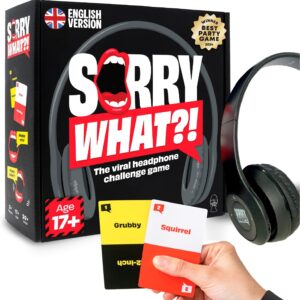 Sorry What Game – Uncensored Lip Reading Party Games for Adults – Based On The Headphone Challenge TikTok Trend – 2+ Players 40,000 Funny Phrase Combos – Adult Games for Game Night (Ages 17+)