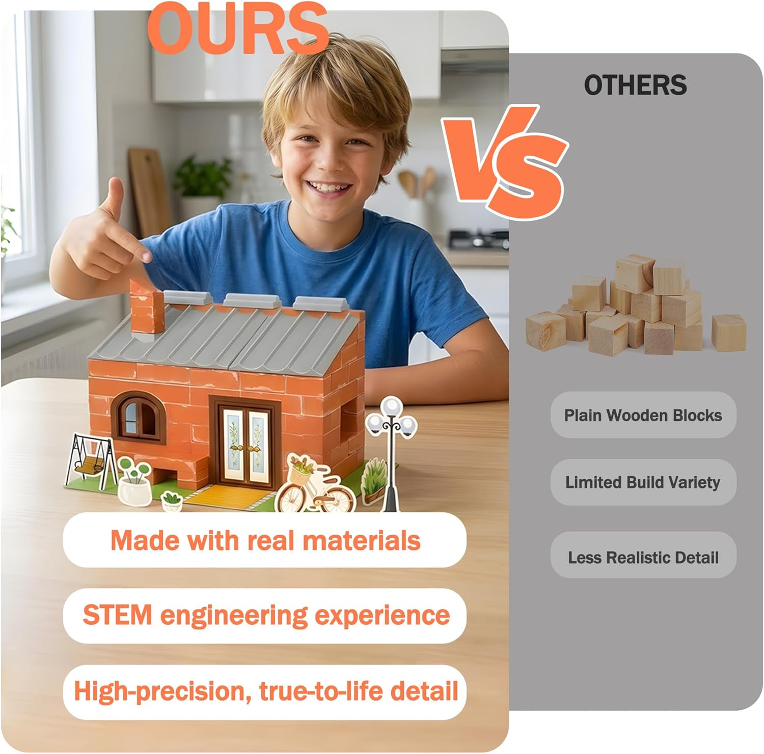 House Building Set for Kids 4+, Mini Brick Construction Kit with Mortar, STEM Architecture Blocks, Reusable DIY Projects, Creative Birthday Gift - Image 6
