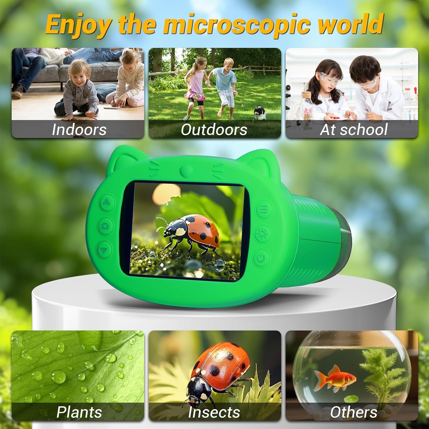 WINWEND Handheld Kids Microscope 1000X Pocket Microscope for Photo and Video Portable Science Kits STEM Toys – Christmas/Birthday Gifts for Girls & Boys Ages 3-12 - Image 5