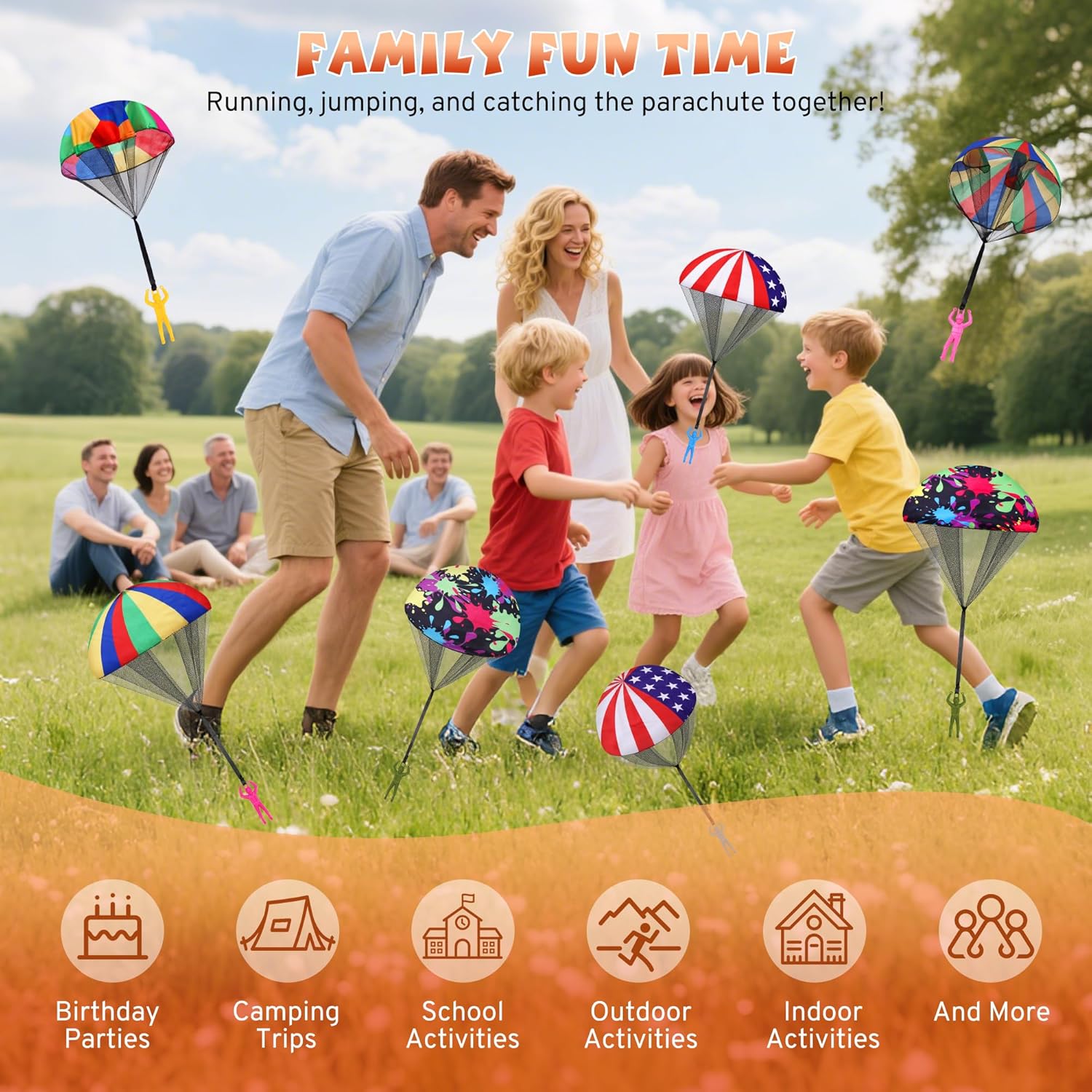 Parachute Toy for Kids, Outdoor Toys Flying Parachute Men, Inside & Outside Toys for or 3 4 5 6 7 8 9 10 11 12 Year Old, Easter Basket Stuffers for Kids Idea 2026 Unique Boys Party Favors - Image 3