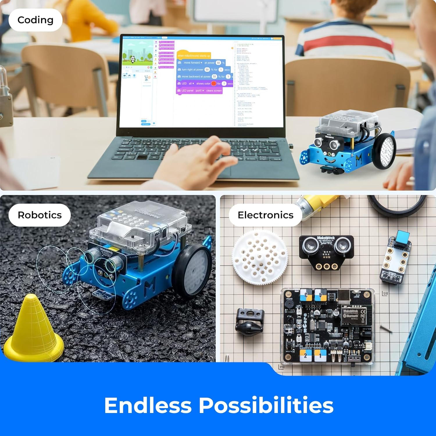 Makeblock mBot Robot Kit with Scratch Coding Box, STEM Projects for Kids Learn to Code with Scratch Arduino, Programmable Robot with 4 Programming Learning Projects, Gifts for Boys Girls Aged 8-12 - Image 8