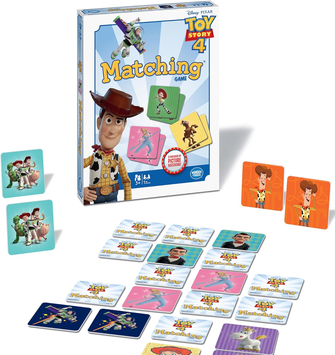 Wonder Forge Toy Story 4 Matching Game | Build Focus and Memory with Woody, Buzz, and Beloved Pixar Characters | Fun and Engaging Activity for Kids Ages 3+