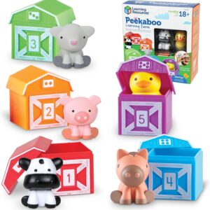 Learning Resources Peekaboo Learning Farm – Farm Animals for Toddlers, Educational Fine Motor Montessori Sets, Toddler Animal Toys, Counting, Sorting & Matching Barn Animal Toy, Little Animal Figures