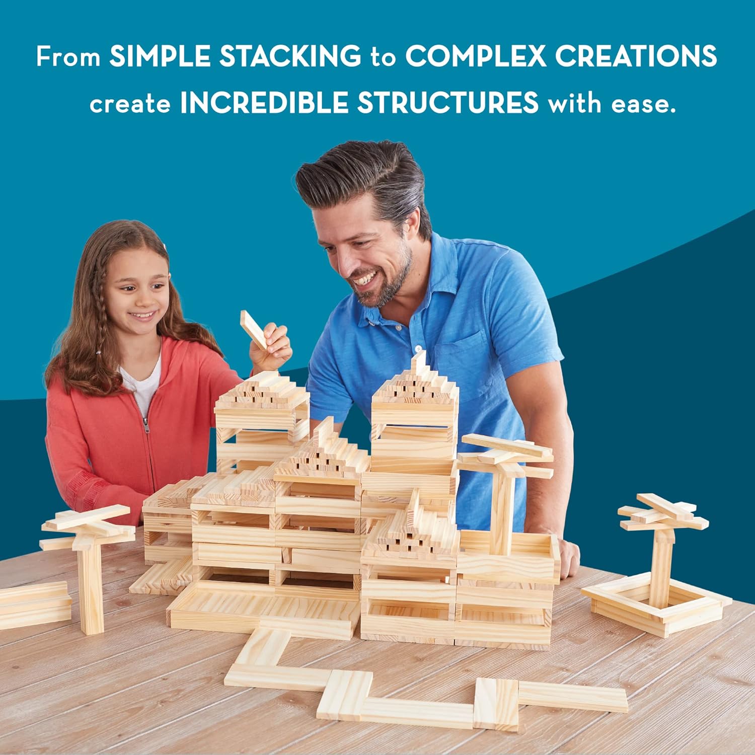KEVA Structures 200 Wood Building Planks Set - Building Toy Includes 200 Wooden Blocks and Idea Book - Ages 5 and Up - Image 5
