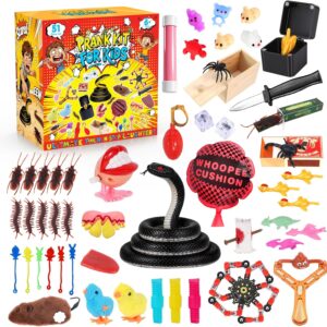 51PCS Prank Kit for Kids – Ultimate Practical Joke Toys Set – Prank Stuff for April Fools Day, Halloween, Christmas – Funny Gag Gifts Pack Box for Kids