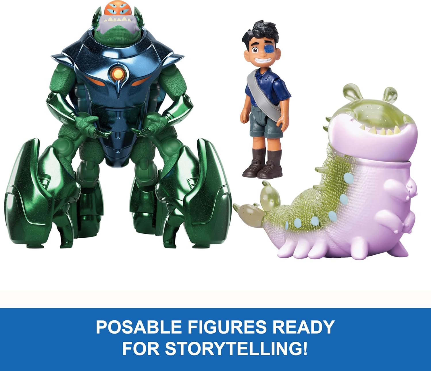 Mattel Disney and Pixar Elio Action Figure Storyteller 3 Pack, Elio, Ambassador Grigon and Glordon Characters, Posable Movie Toys at 4-in Scale - Image 2