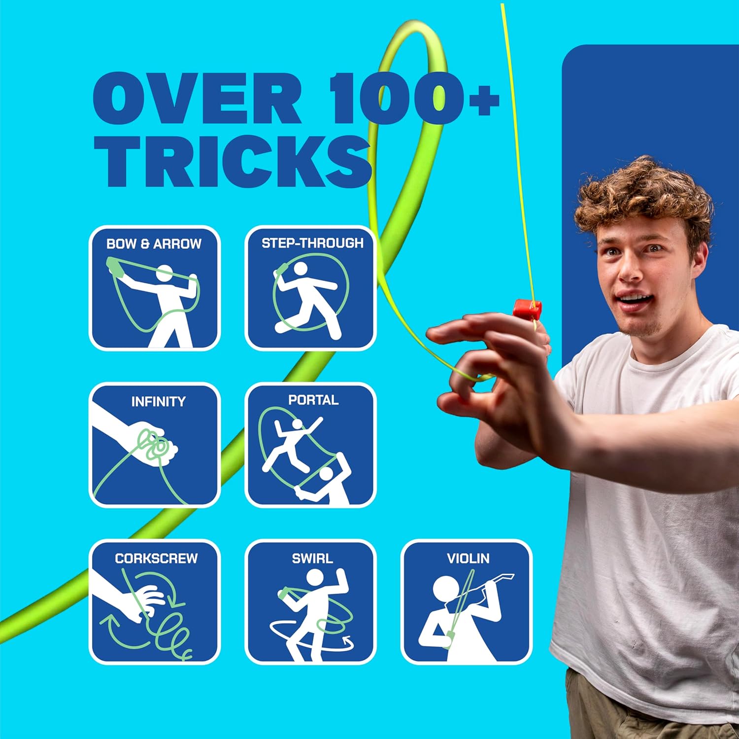 ZipString Original - As Seen on Shark Tank - Classic Rope Launcher Toy, Perfect for Kids & Adults - Fly a String Loop in The Air for Endless Tricks & Fun, Wonderment Awaits, Aesthetic Aqua - Image 5