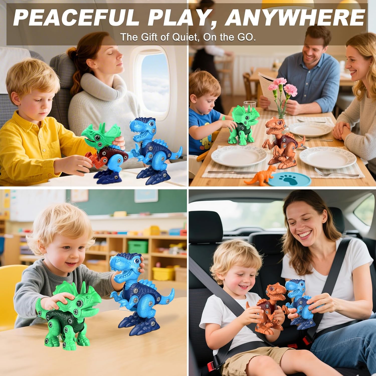 Laradola Take Apart Dinosaur Toys: 3 Pack Dinosaur Construction Building Set with Electric Toy Drill & Screwdrivers - STEM Educational Hands-On Play Birthday Gift for Boys Girls Ages 3-5 5-7 - Image 5
