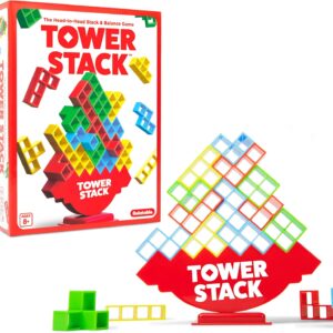 Tower Stack By Relatable, Exciting Tower Game for Kids & Adults Family Game Night, Fun Stacking and Building Toys, Includes 36 Cards, 24 Blocks, 1 Tower Body, 1 Tower Stand, and Instructions