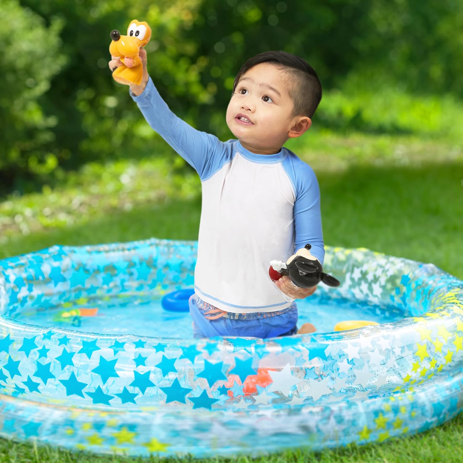 Mickey & Friends 6 Piece Bath Squirter Bucket Set. Bath Toys for Baby and Toddlers, Includes Organizer Bucket with Drainage to Store Your Bath time Water Toys. - Image 7