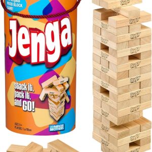 Hasbro Gaming Jenga Wooden Blocks Stacking Tumbling Tower Game | Party Games for Kids & Families | Stocking Stuffers | Ages 6+ (Amazon Exclusive)