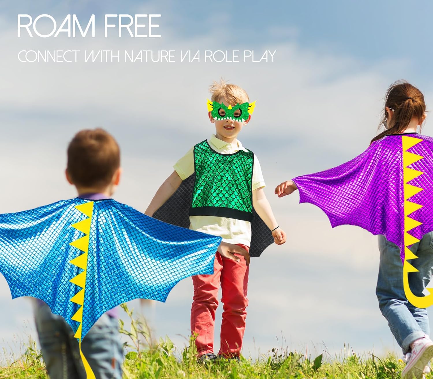 Dragon-Wings Costume for Kids Dinosaur Toys Dino Mask Cape as Girls Boys Dress Up Clothes Christmas Birthday Gifts - Image 2