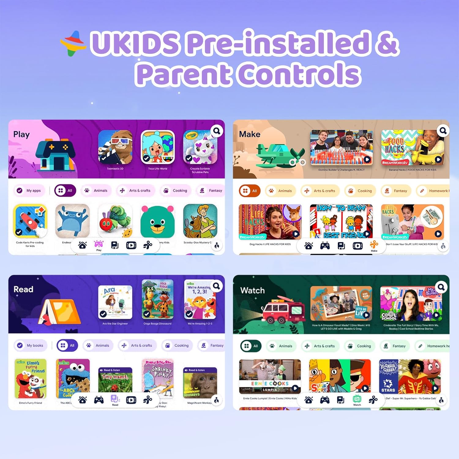 Urao Kids Tablet, Android 16 Tablet for Kids 10 inch with Case, 20GB RAM 64GB ROM 1TB TF Card Expandable for Toddler Children, Parental Control, Dual Camera, WiFi,Gift - Image 5