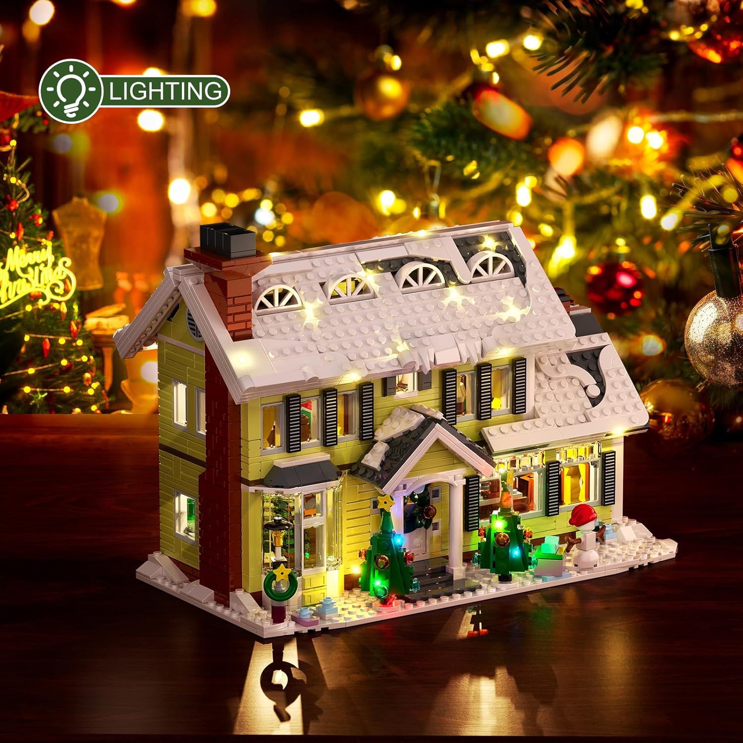 Christmas Holiday House Building Set, LED DIY Christmas Holiday Snow Village, Christmas House Compatible with Lego Gifts for Boys, Girls, Family, and Friends (1156pcs) - Image 5