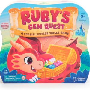 Educational Insights Ruby’s Gem Quest – Toddler Board Games for 3 Year Olds, Fine Motor Skills Toys for Toddlers, Color Matching Preschool Games, Fine Motor Game, Practice Scissor Skills