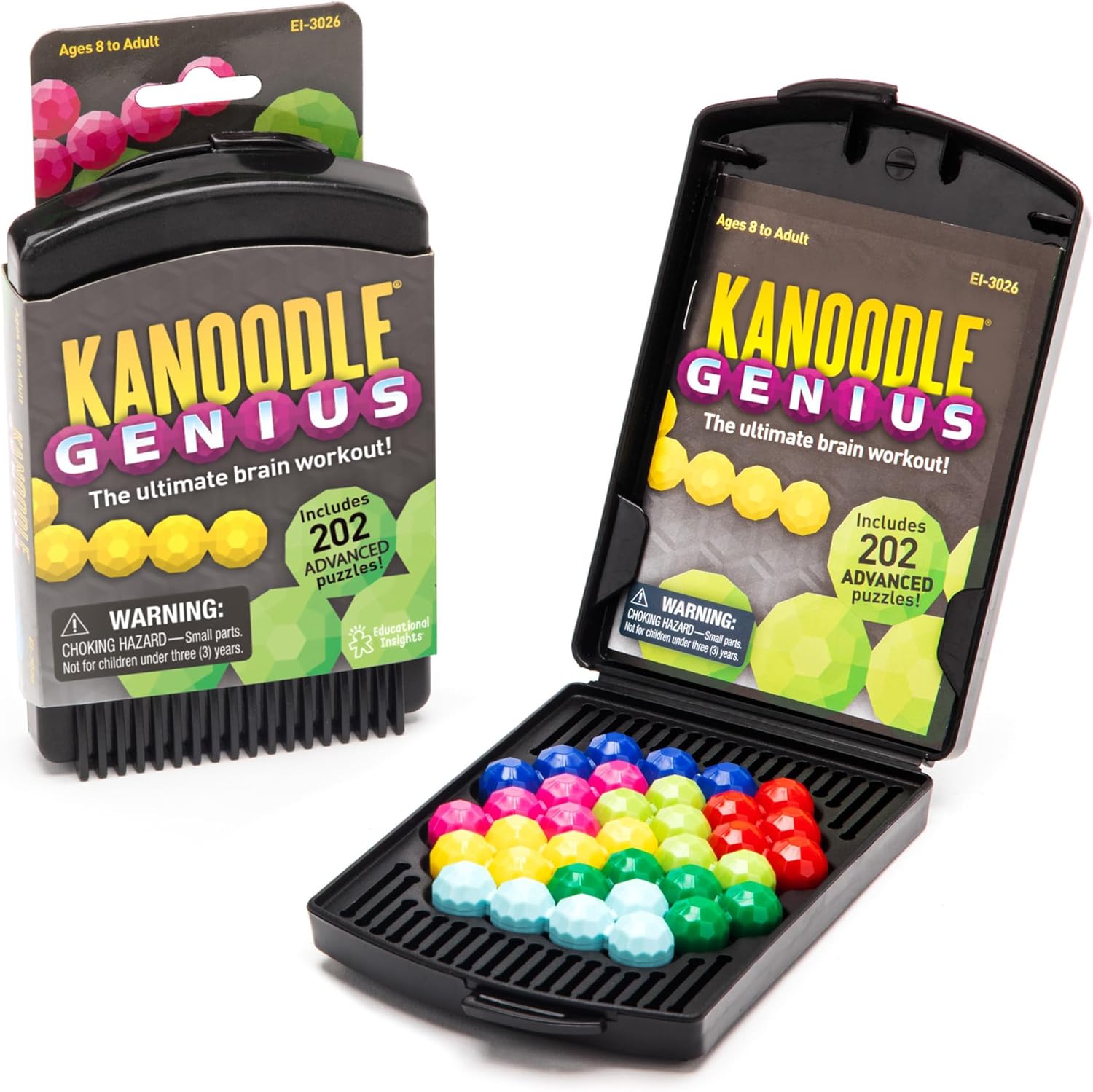 Educational Insights Kanoodle Genius - 3D Brain Teaser Puzzles for Kids, Spatial Puzzle Games for Adults, Teens and Kids, Problem Solving Toys and Logic Puzzles, Single Player Games
