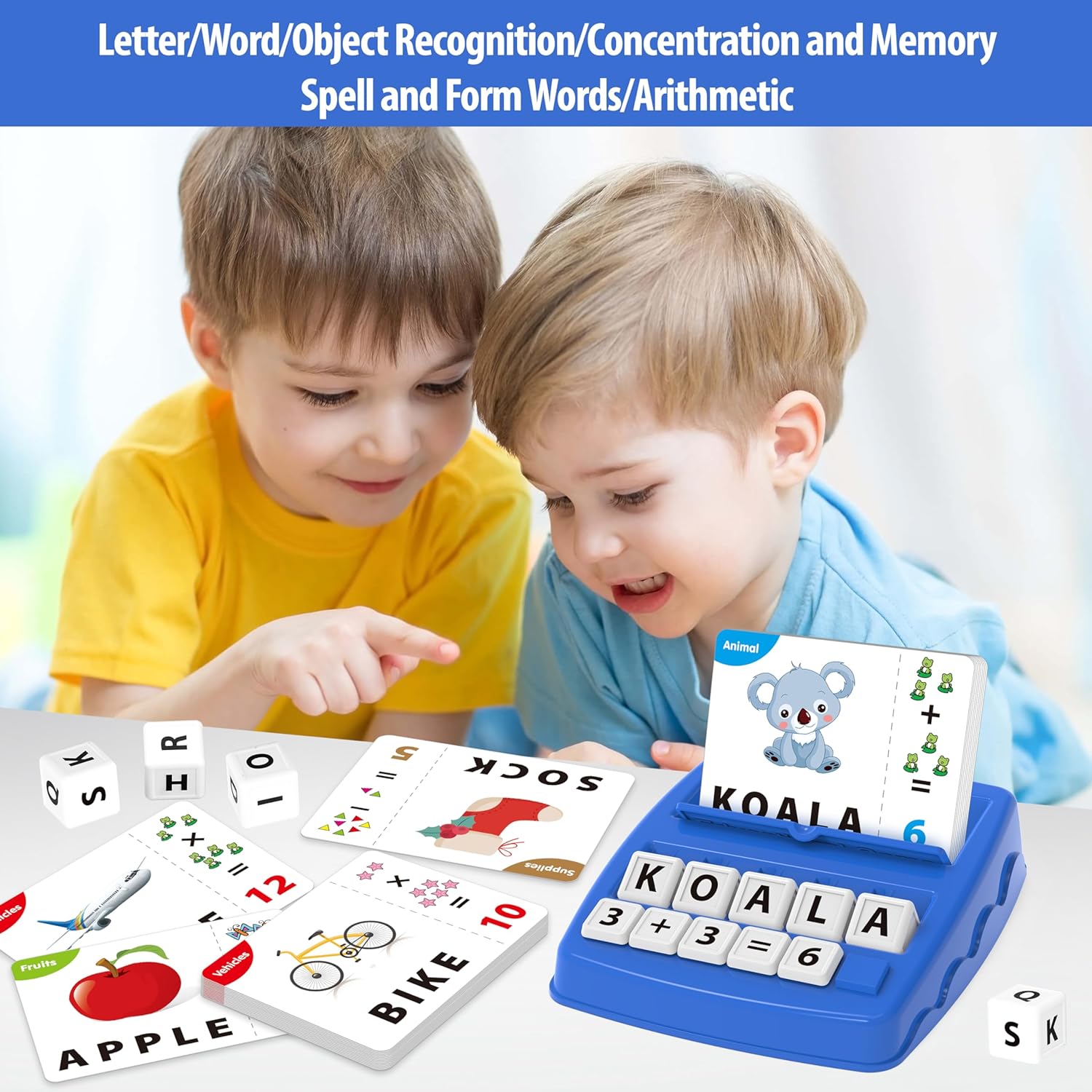 Yolscue Montessori Matching Letter Games,Educational Toys for 3-8 Year Olds Boys Girls,Alphabet Learning Toys for Kids Ages 3-8 Years,Birthday Party Gifts for 3-8 Year Olds Boys Girls(Navy Blue) - Image 2