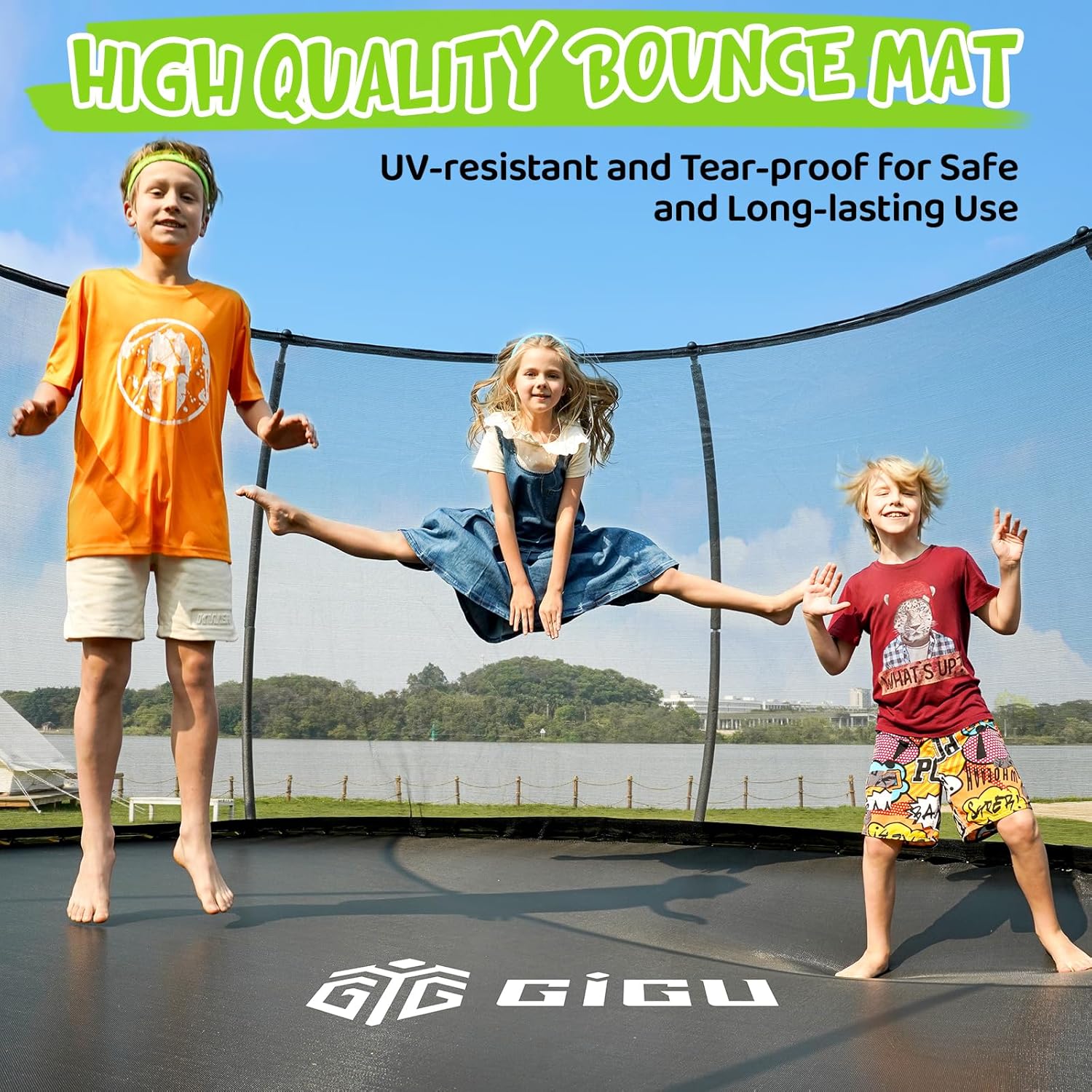 Gigu 10FT 12FT 14FT 15FT 16FT Recreational Trampolines with Enclosure Net and Ladder and Anti-Rust Coating, ASTM Approved Trampoline Outdoor for Kids and Adults Outdoor Yard Trampolines - Image 3
