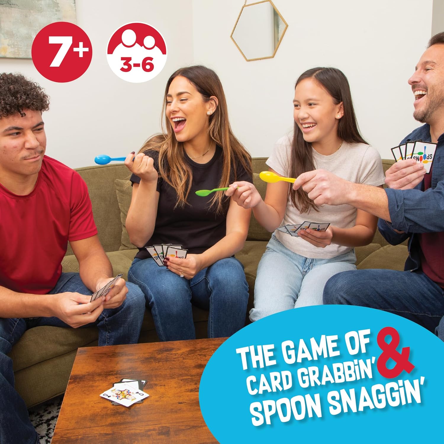 PlayMonster Spoons in a Case, Card Games for Kids - Spoons Game, Fun Family Games for Kids and Adults, Game Night, Travel Games, 3-6 Players, Ages 7+ - Image 2