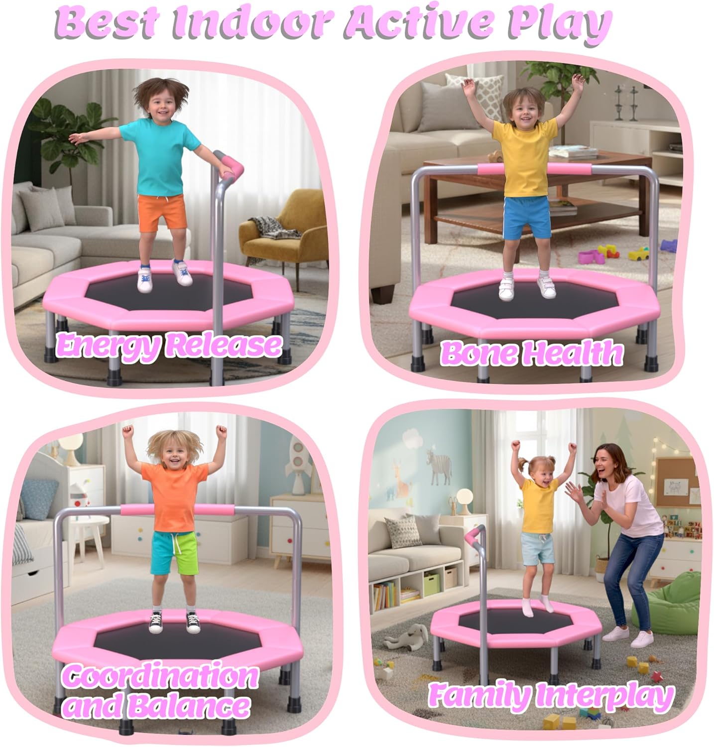 36 Inch Kids Trampoline for Toddlers Ages 1-3,Mini Indoor/Outdoor Trampoline with Gap-Free Spring Design - Safe Bounce Jumping Toy - Image 6