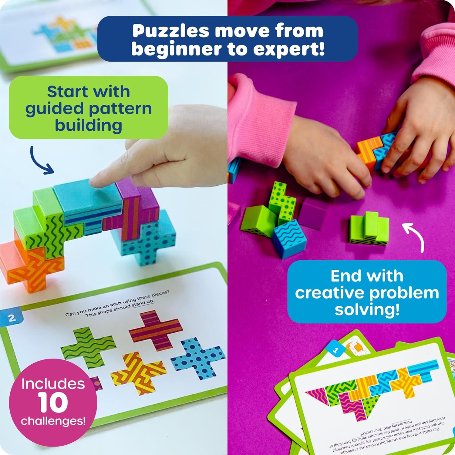 Learning Resources STEM Explorers Brainometry - 3d Puzzle, Brain Games, Brainteaser, Building Logic Toys, Gifts For Boys and Girls, Fine Motor Skills , Pattern Blocks, Math Manipulatives - Image 4