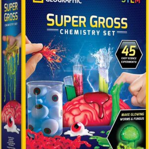 National Geographic Gross Science Kit – 45 Gross Science Experiments- Dissect a Brain, Make Slime, Creepy STEM Project for Boys and Girls, Birthday Gifts for Kids 8-12 (Amazon Exclusive)