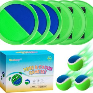 Beach Toys – Outdoor Games for Kids, Toss and Catch Ball Set with 6 Paddles 3 Balls, Gifts for 3 4 5 6 7 8+ Year Old Boys Girls Christmas Birthday, Perfect for Backyard, Parties, Camping, Family