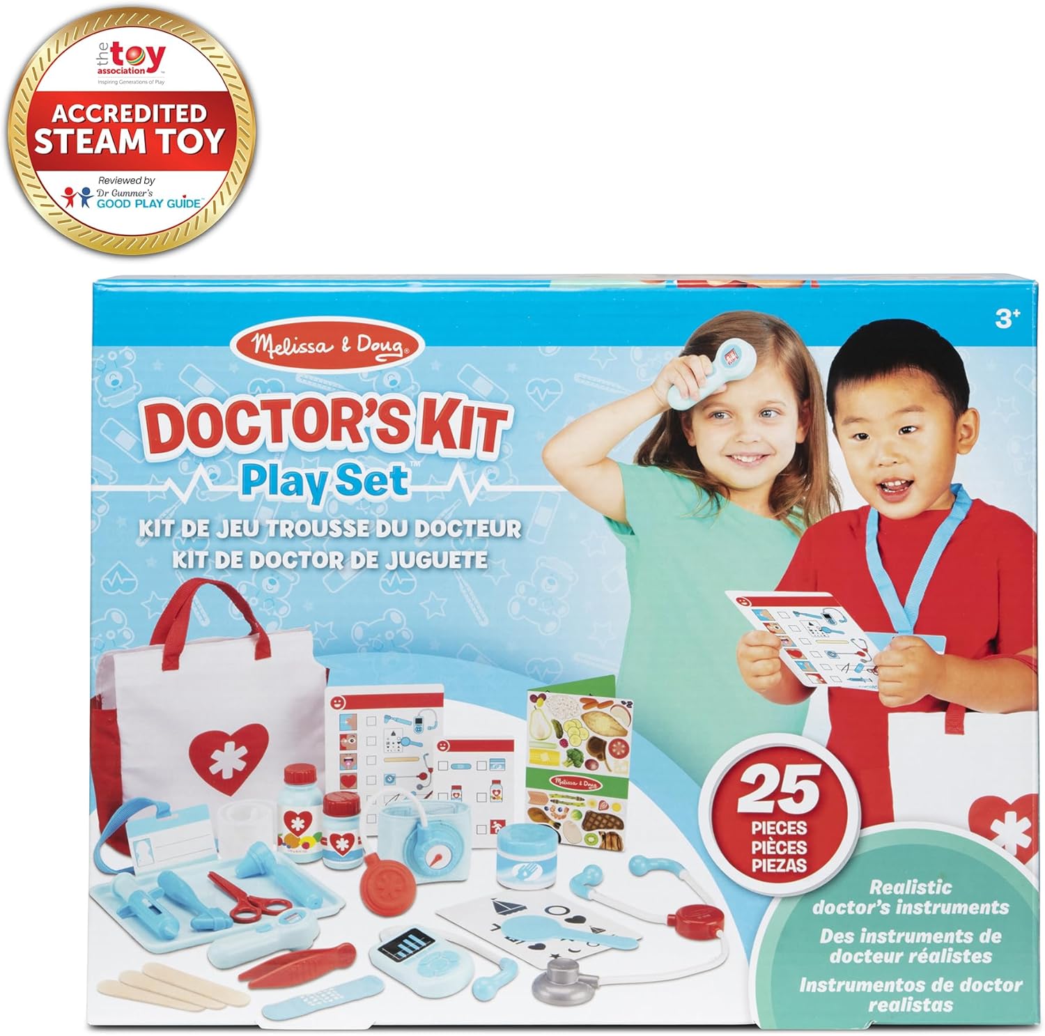 Melissa & Doug Get Well Doctor Kit, 25-Piece Toddler Doctor Play Set, Realistic Pretend Play Toys & Accessories, Preschool Toys for Girls & Boys Ages 3+ - Image 9