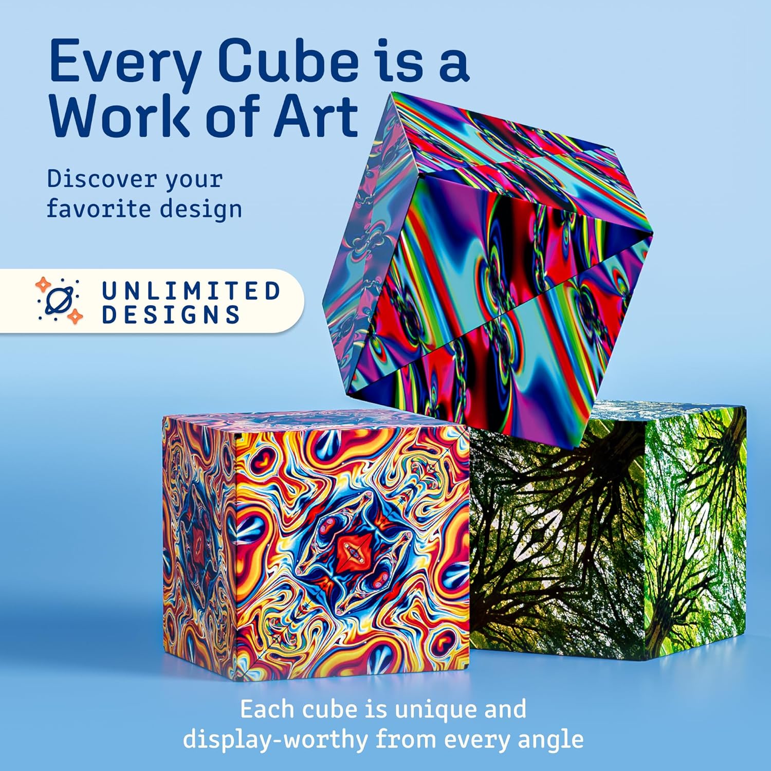 Shashibo Shape Shifting Box - Award-Winning STEM Fidget Toy with Ultra Strong Magnets - Puzzle Cube Transforms Into 100+ Shapes, Perfect Sensory Gift for Kids, Teens, and Adults (Spaced Out) - Image 8