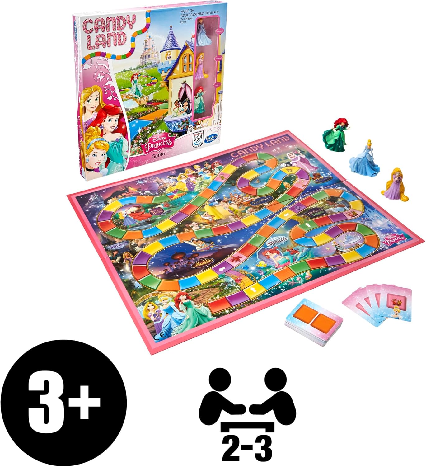 Hasbro Gaming Candy Land Disney Princess Edition Board Game, Preschool Games for 2 to 3 Players, Easter Gifts for Boys and Girls, Family Games for Kids Ages 3 and Up (Amazon Exclusive) - Image 3