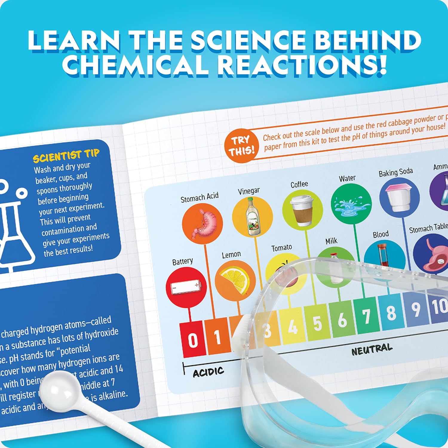 National Geographic Amazing Chemistry Set - Chemistry Kit with 100+ Science Experiments Including Crystal Growing and Reactions, Science Kit for Kids, STEM Gift for Boys and Girls (Amazon Exclusive) - Image 6