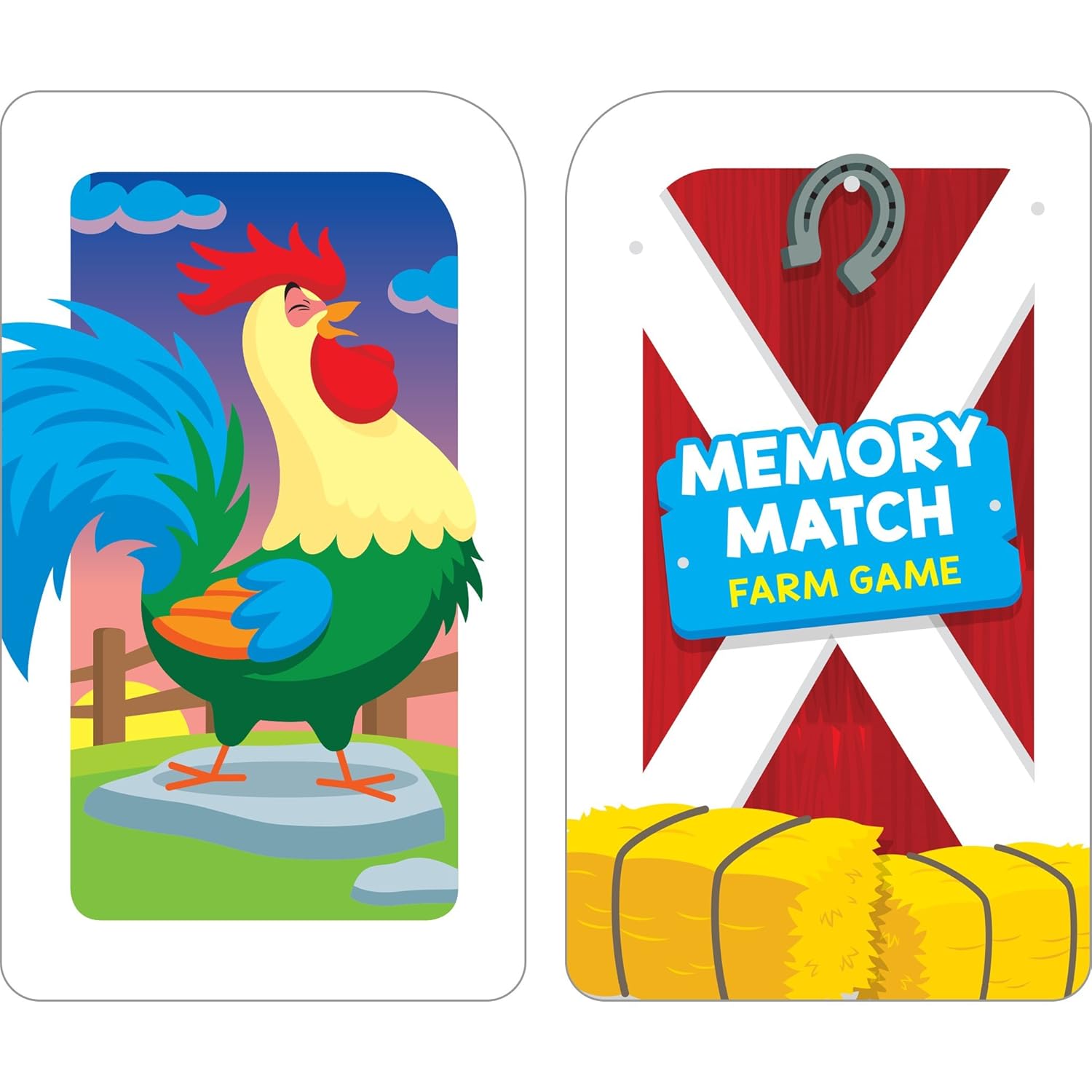 School Zone Memory Match Farm Card Game: 56 Game Cards, Preschool, Kindergarten, Animals, Early Reading, Counting, Matching, Vocabulary, Ages 3+ - Image 3