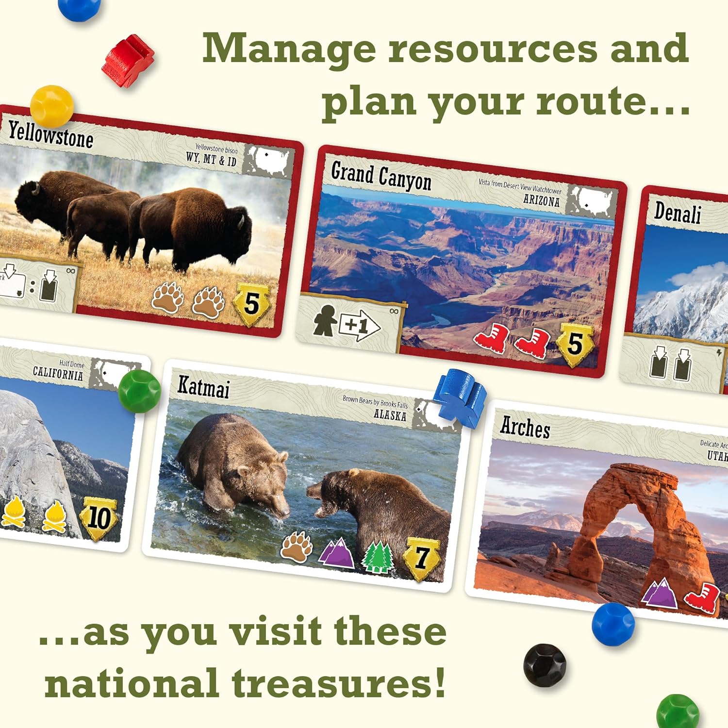 Underdog Games Trekking The National Parks - Award-Winning Family Board Game for Kids Ages 10+ - Easy to Learn, Fun Activities for 1-5 Players, Great for Family Bonding & for National Parks Lovers - Image 3