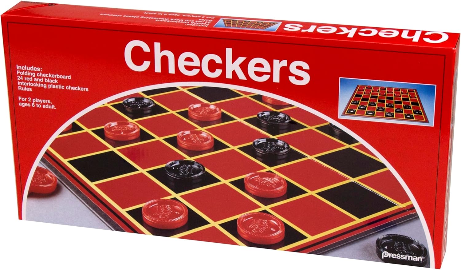 Pressman Checkers -- Classic Game With Folding Board and Interlocking Checkers, 2 Players - Image 4
