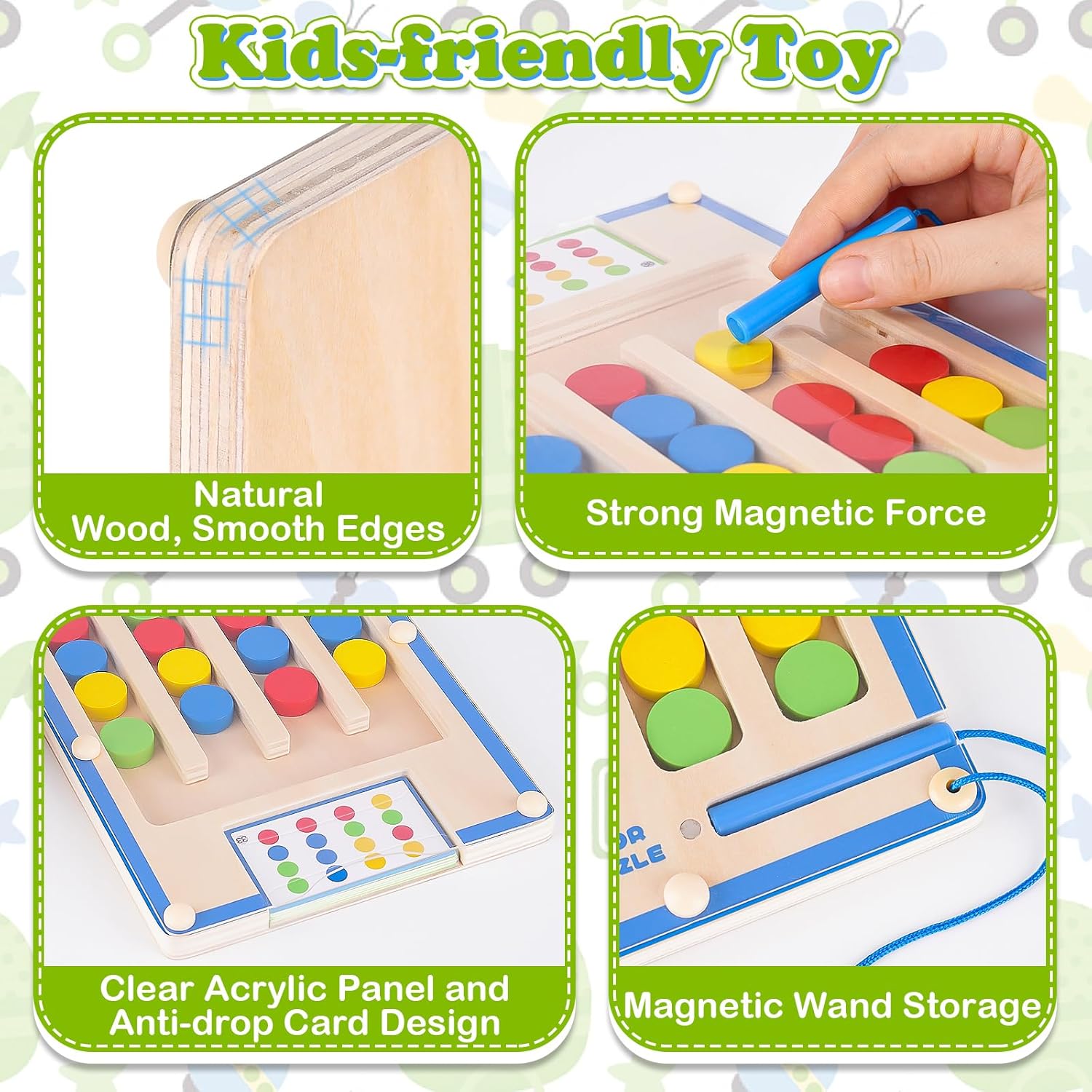 Kids Montessori Magnetic Wooden Toys: 3 4 5 6 7 Year Old Birthday Gift for Boys Girls Age 4-7 Preschool Educational Learning Activities Toy Sensory Autistic Puzzle Maze Game Present for Toddlers - Image 3