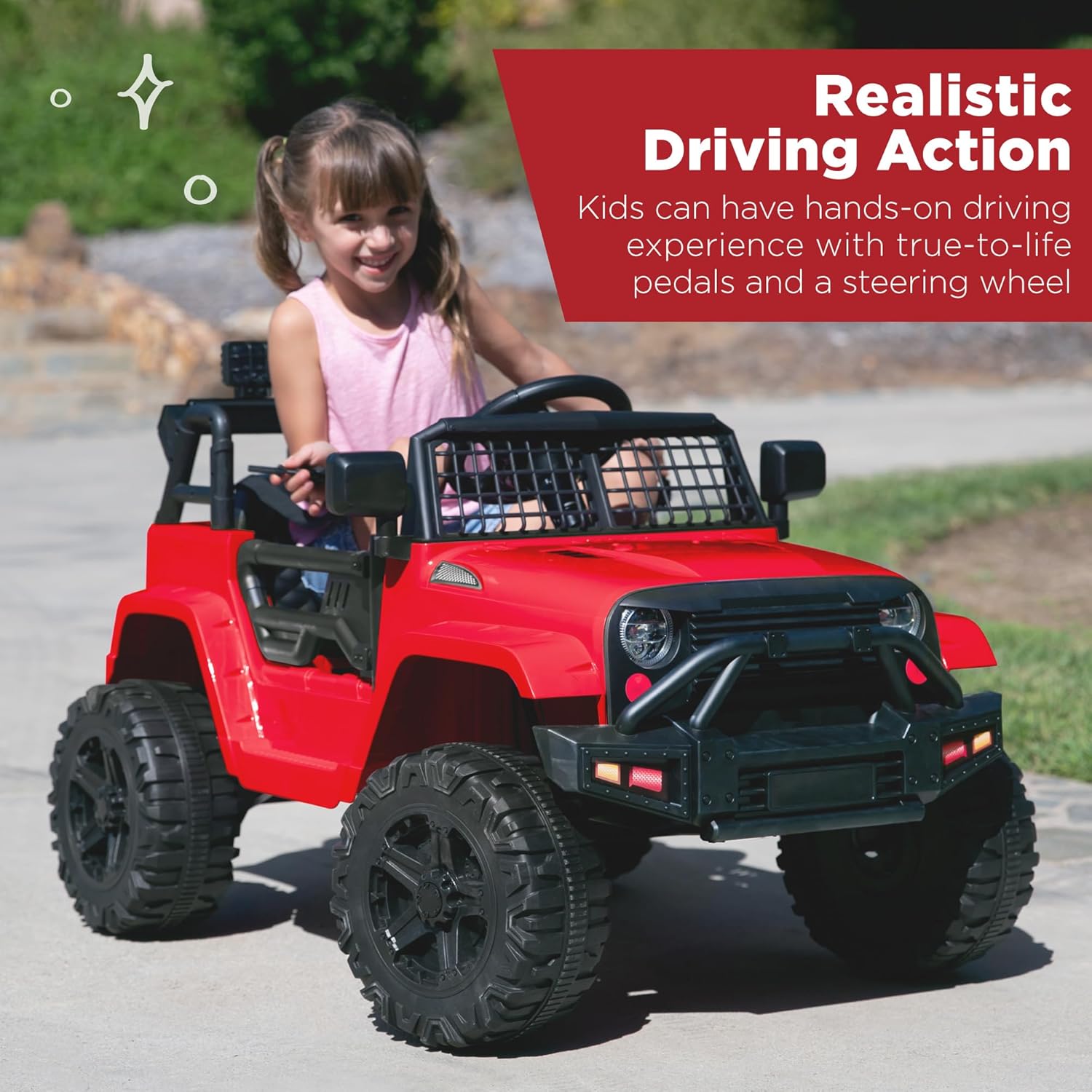 Best Choice Products 12V Kids Electric Vehicle Toy Ride On Car with Parent Remote Control for Toddlers, Seat Harness, 61 lbs Weight Capacity, Locking Doors, Spring Suspension, Bluetooth - Red - Image 2
