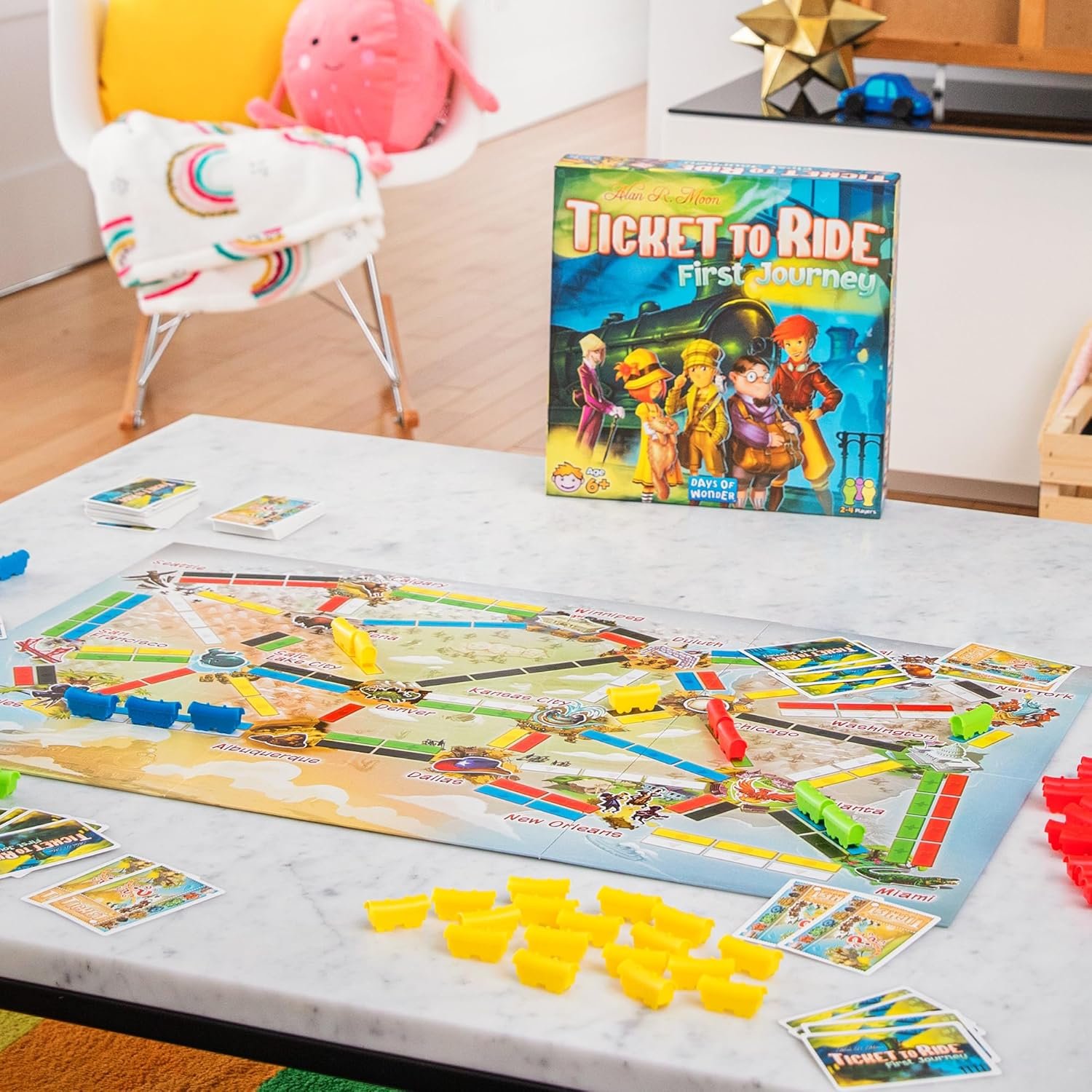 Ticket to Ride First Journey - Kids Train Board Game for Families, Strategy for Children, Board Games for Kids, Family Fun for Children & Families, 2-4 Players Ages 6+, 15-30 Min - Image 4