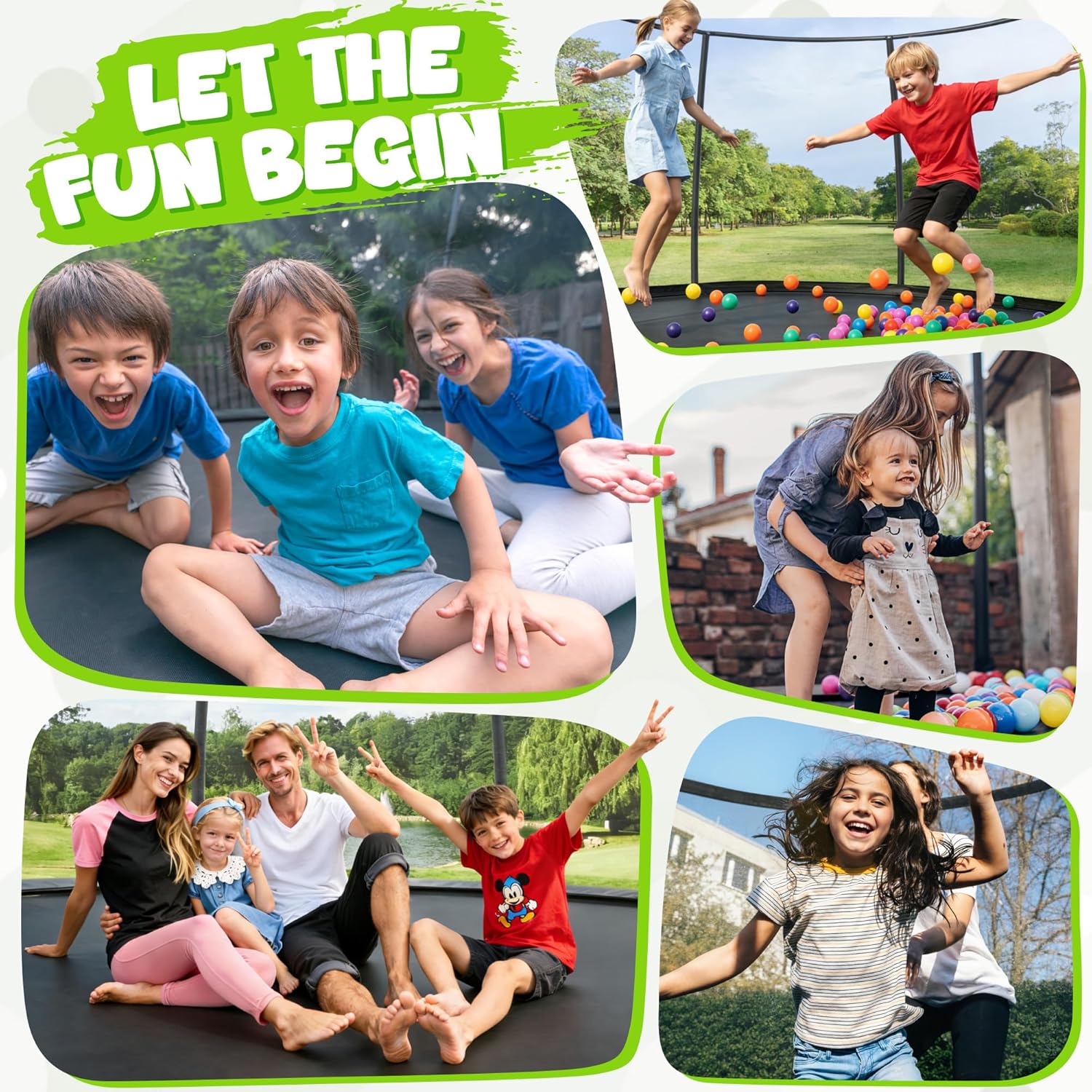 JELENS Trampoline 8FT 10FT 12FT 14FT 15FT 16FT, Recreational Trampolines with Enclosure Net, Outdoor Anti-Rust Trampolines for Kids and Adults, ASTM Approved - Image 5