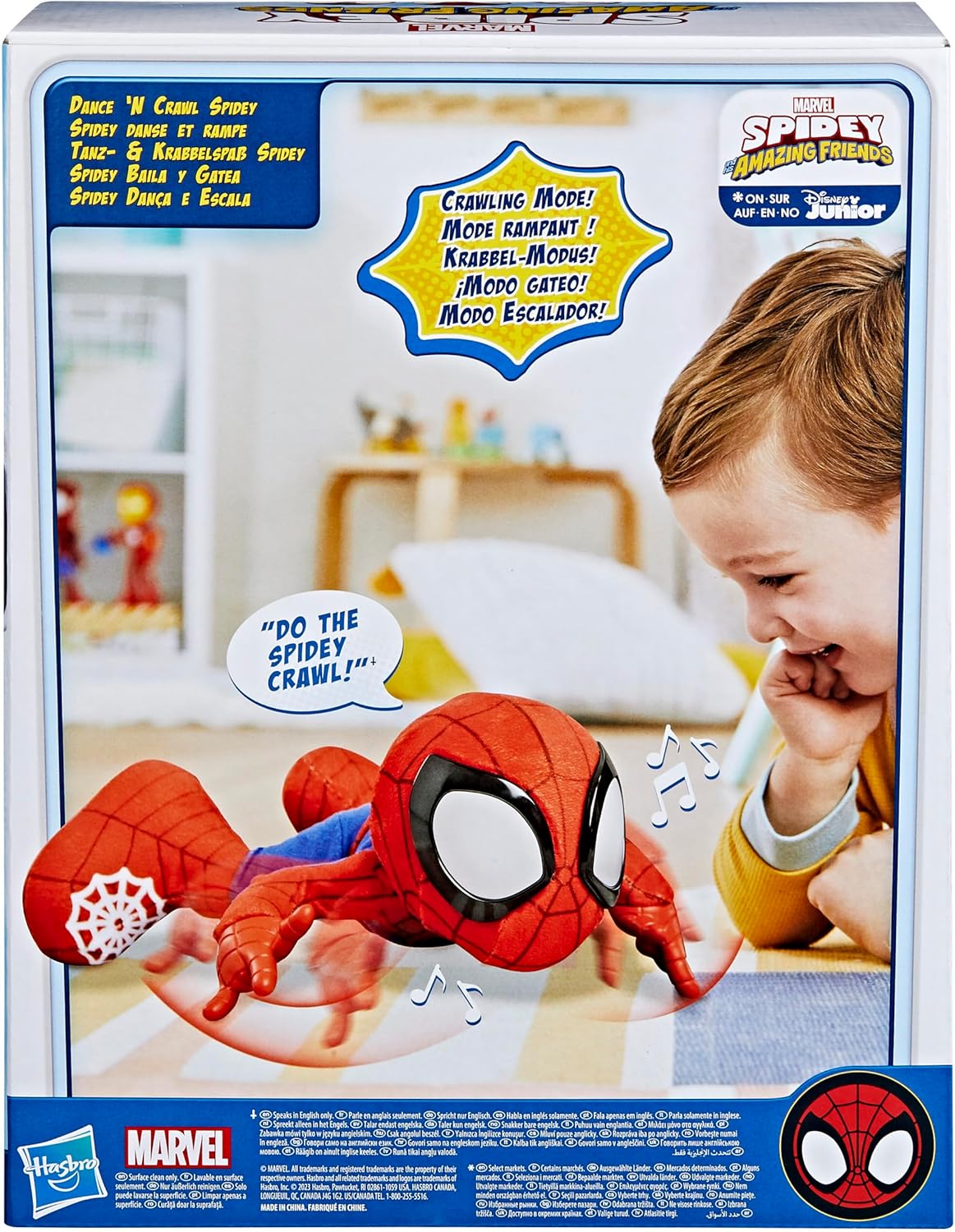 Spidey and his Amazing Friends Marvel Dance 'N Crawl Spidey, Interactive Plush Toy with 20 Phrases & Sounds, 2 Songs, Super Hero Toys for Kids 3 & Up - Image 12