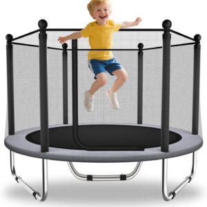 EL&IT·Wings 60 inch/5FT Trampoline for Kids with Net, Indoor Outdoor Toddler Trampoline with Safety Enclosure, Toddler Baby Small Round Trampolines Birthday Gifts for Kids, Age 1-8