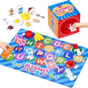 JoyCat Mystery Alphabet Box for Kids 26 PCS Letters Sorting Matching Game Activities Letter Sounds Fine Motor Learning Toys for Preschool Kindergarten Classroom – Easter Basket Stuffers Gifts