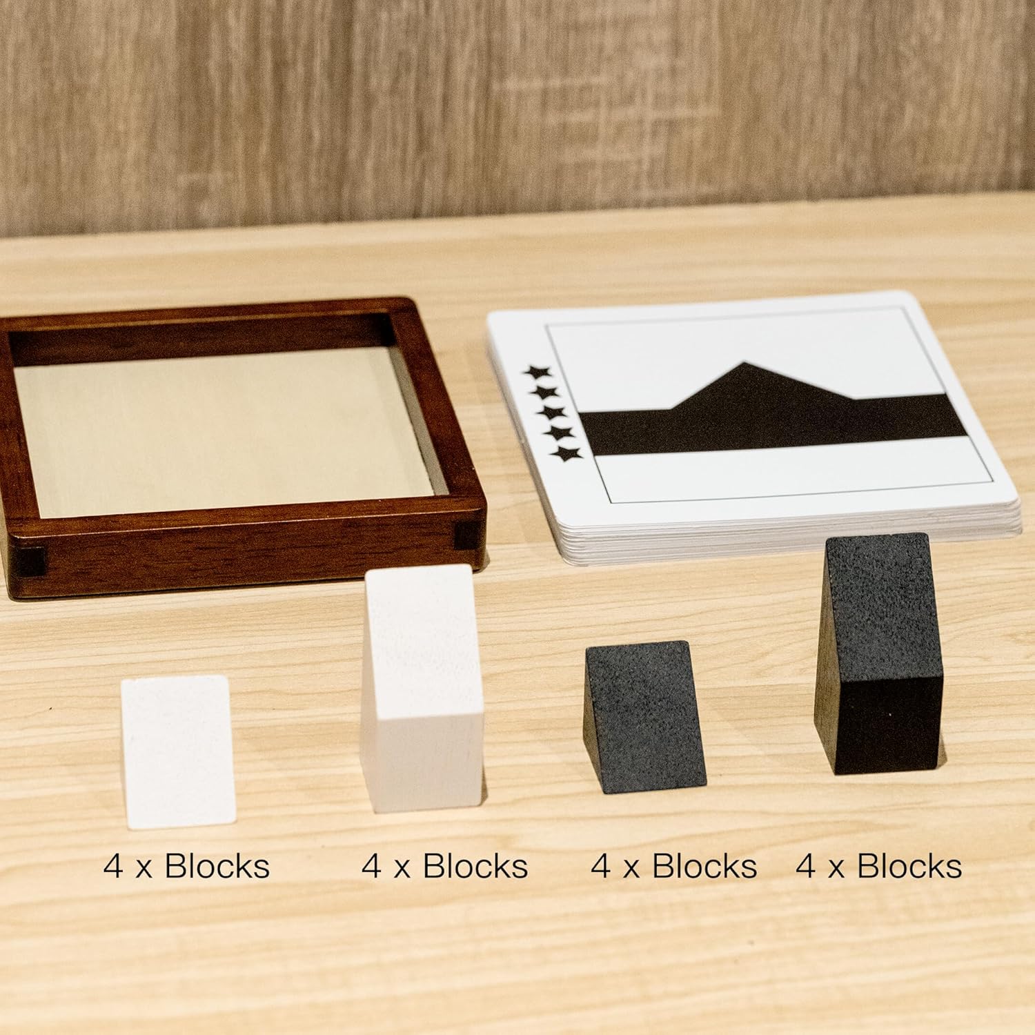 Wooden Hidden Blocks Puzzle Game - 80 Brain Challenges with Solid Wood Box & Deluxe Black and White Pieces, 3D Logic & Spatial Thinking Tabletop Toy, Perfect for Family Fun & Creative Gifts - Image 4