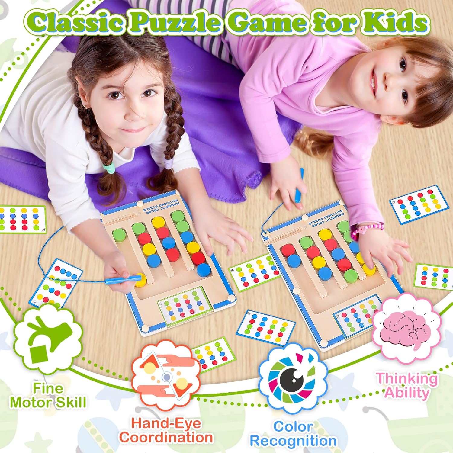 Kids Montessori Magnetic Wooden Toys: 3 4 5 6 7 Year Old Birthday Gift for Boys Girls Age 4-7 Preschool Educational Learning Activities Toy Sensory Autistic Puzzle Maze Game Present for Toddlers - Image 4