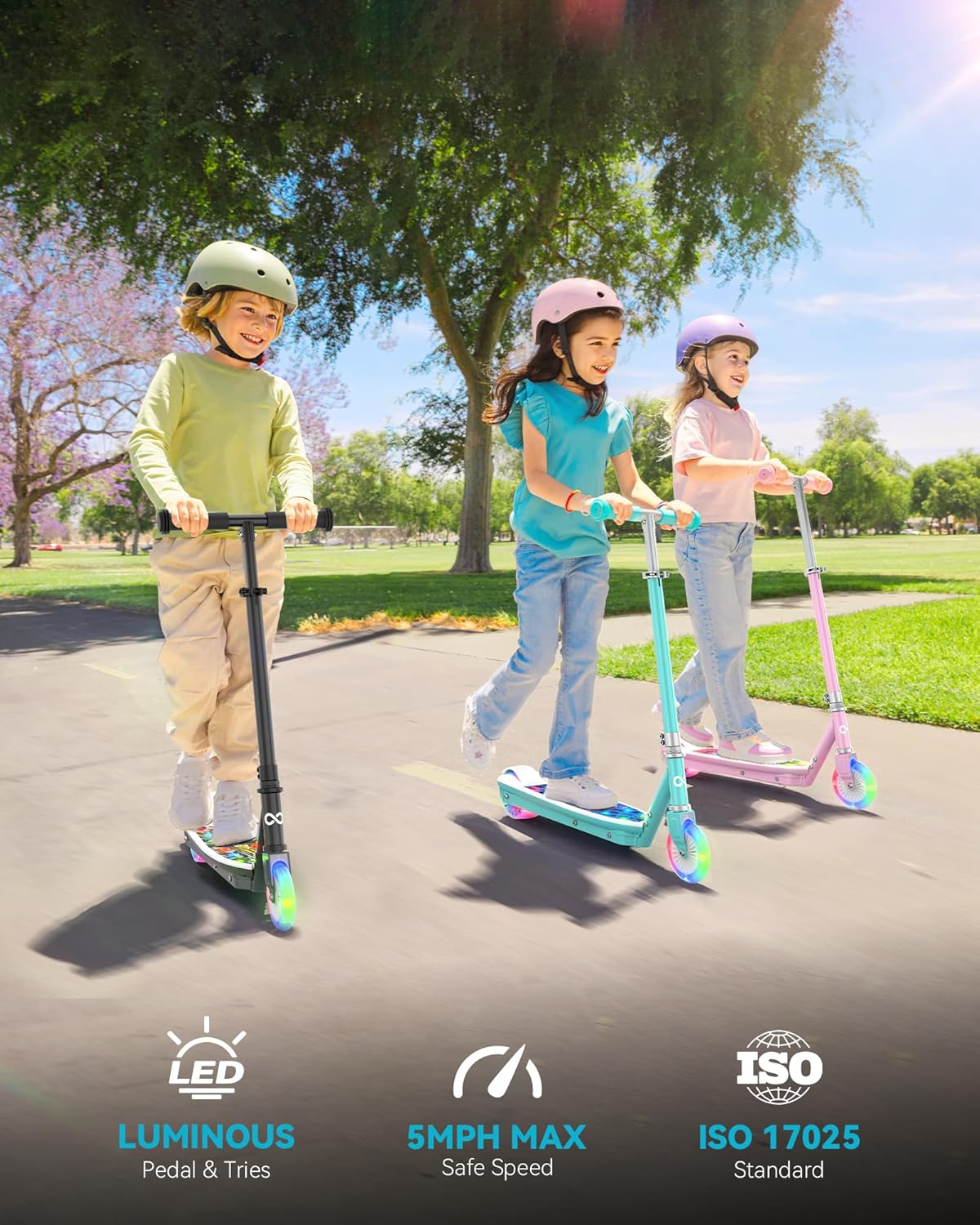 Gyroor KS2 Kids Electric Scooter – 5 MPH Safe Speed, Foot Sensor Start, LED Lights, Adjustable Handlebar, 2 Hr Fast Charge, UL2272 Certified, Ages 6–12, 121 lb Max Load - Image 2