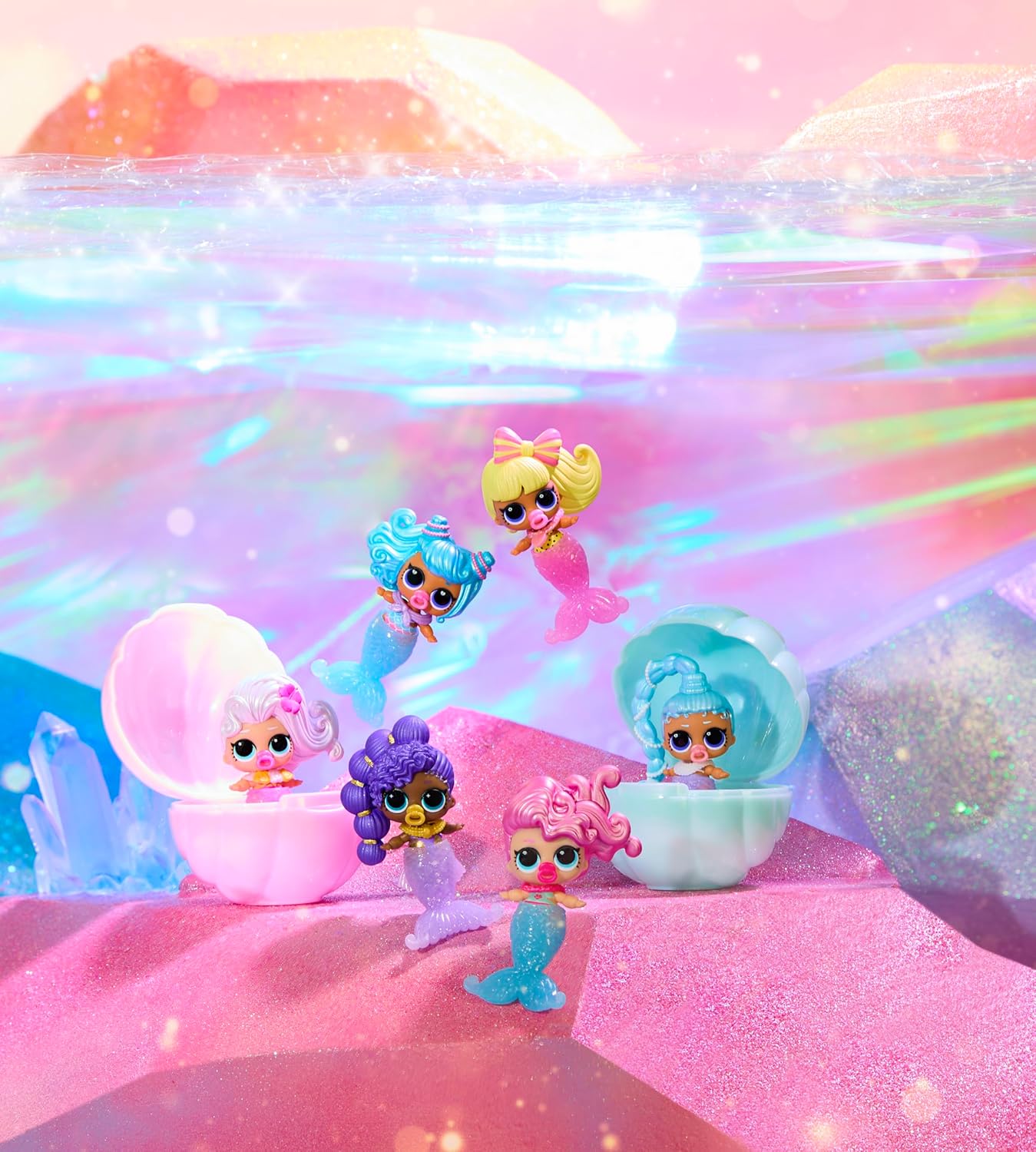LOL Surprise Mermaids Makeover Magic Baby Sisters with Color-Changing Mermaid Tails and Shell-Inspired Display Ball, Collectible Dolls, Kids Ages 4+ - Image 5