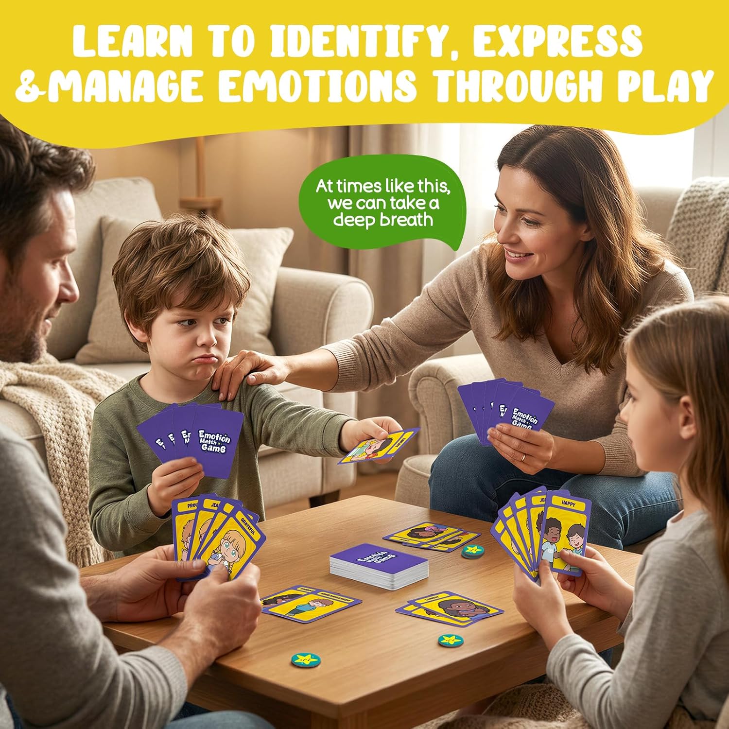 Faces & Feelings Go Fish Card Game Social Emotional Learning Activities for Kids Ages 6+,Learn to Identify Various Moods, Cartoon Faces Emotions Social Skills Games for Home, Therapy & Classroom Use - Image 5