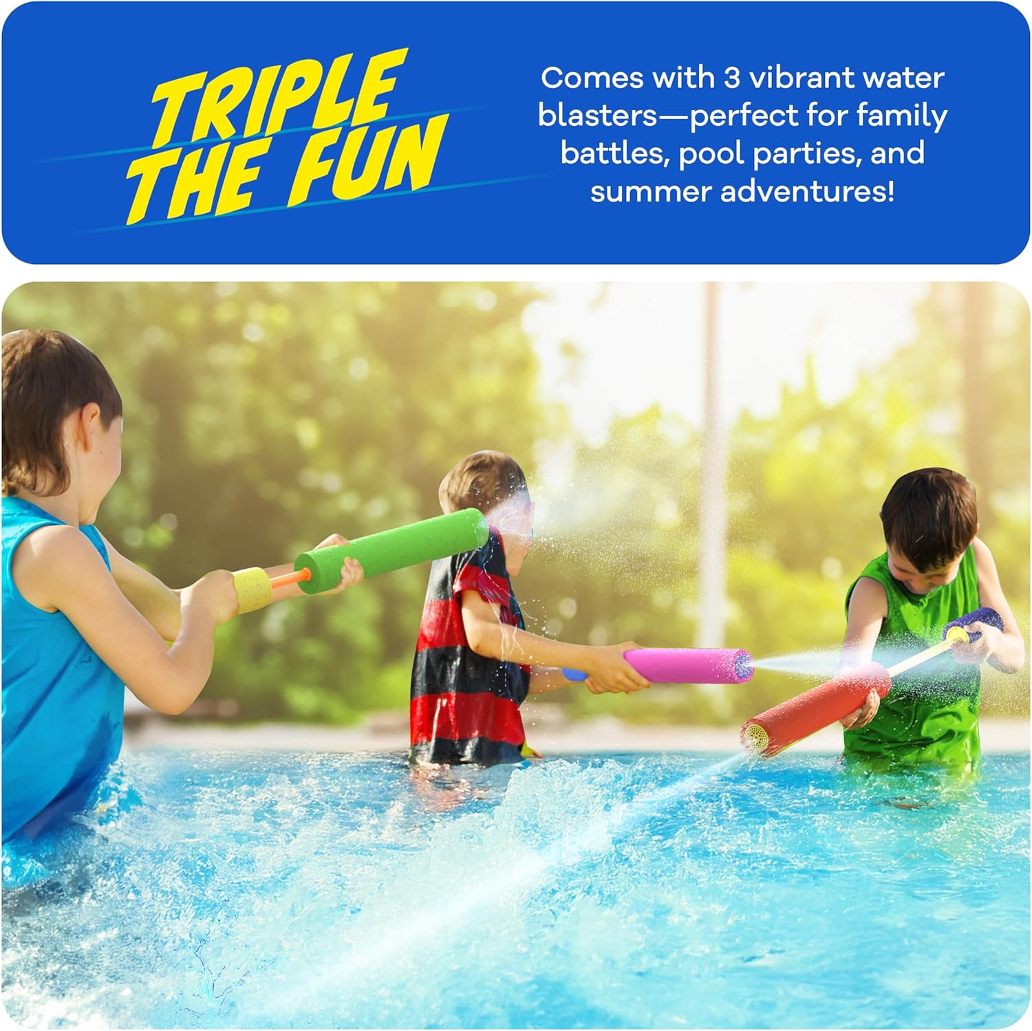 Water Guns For Kids - Outdoor Water Toys - Pool Toys for Kids Ages 4-8, 6-8, 8-10, 8-12 - Squirt Gun Blaster - Pool Games - Backyard Summer Party Activities - Kid Swim Toy for Girls, Boys, Teen - 3 Pk - Image 4